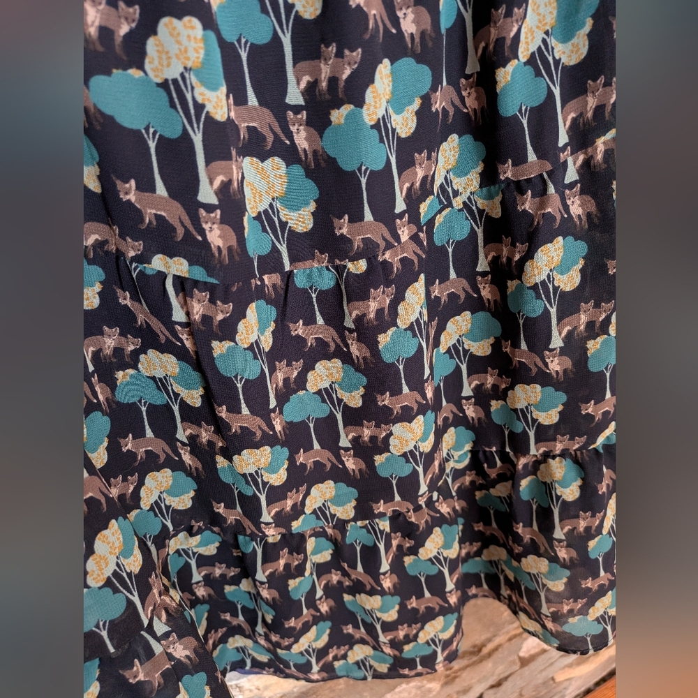 Gap Sleeveless Dress With Blue Jacket Both With Foxes Size Large - Picture 5 of 15
